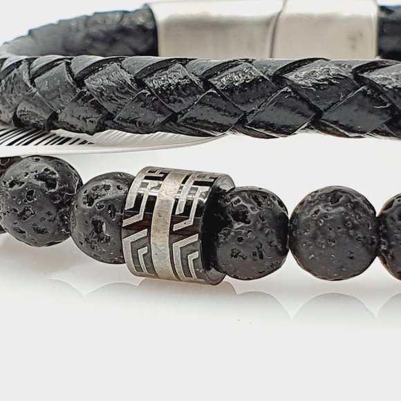 Beads & Leather Bracelets for men, MO112 - Picture 8 of 16